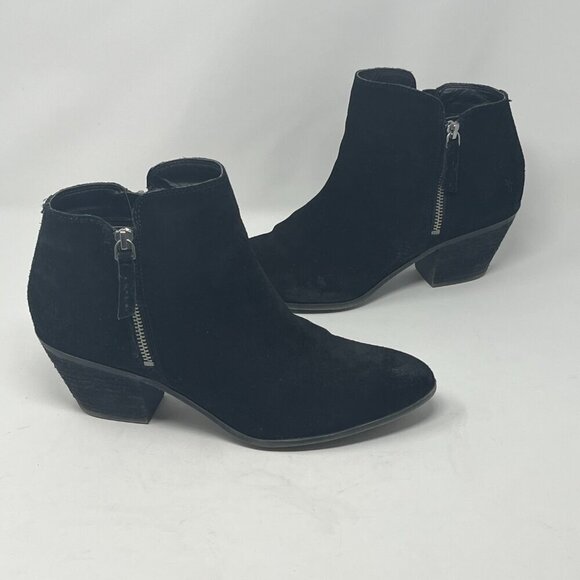 Frye Judith ankle boots 9.5 booties black suede double zipper women - Picture 5 of 13